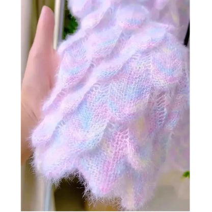 Sweater Mujer Jumper Women Sueter Purple Round Neck Knitted Sweaters Female Pull Femme Y2k Top Oversized Pullovers Spring 2661