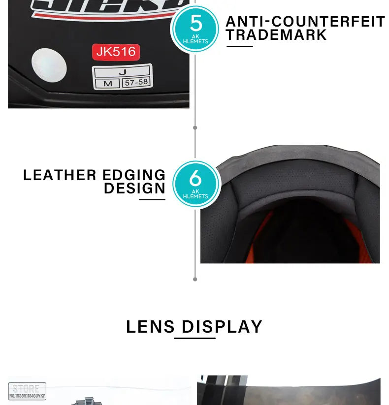 JIEKAI Motorcycle Half Helmet Men Dual Lens Scooter Moto Casco Village Riding Capacete De Moto Motocross Helmets
