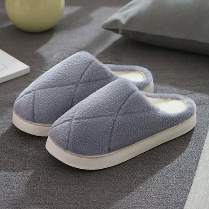 2025 Winter Plush Slippers - Cozy Non-Slip Indoor Warm House Shoes, Cute Lightweight Couple's Unisex Thick Sole Home Slippers