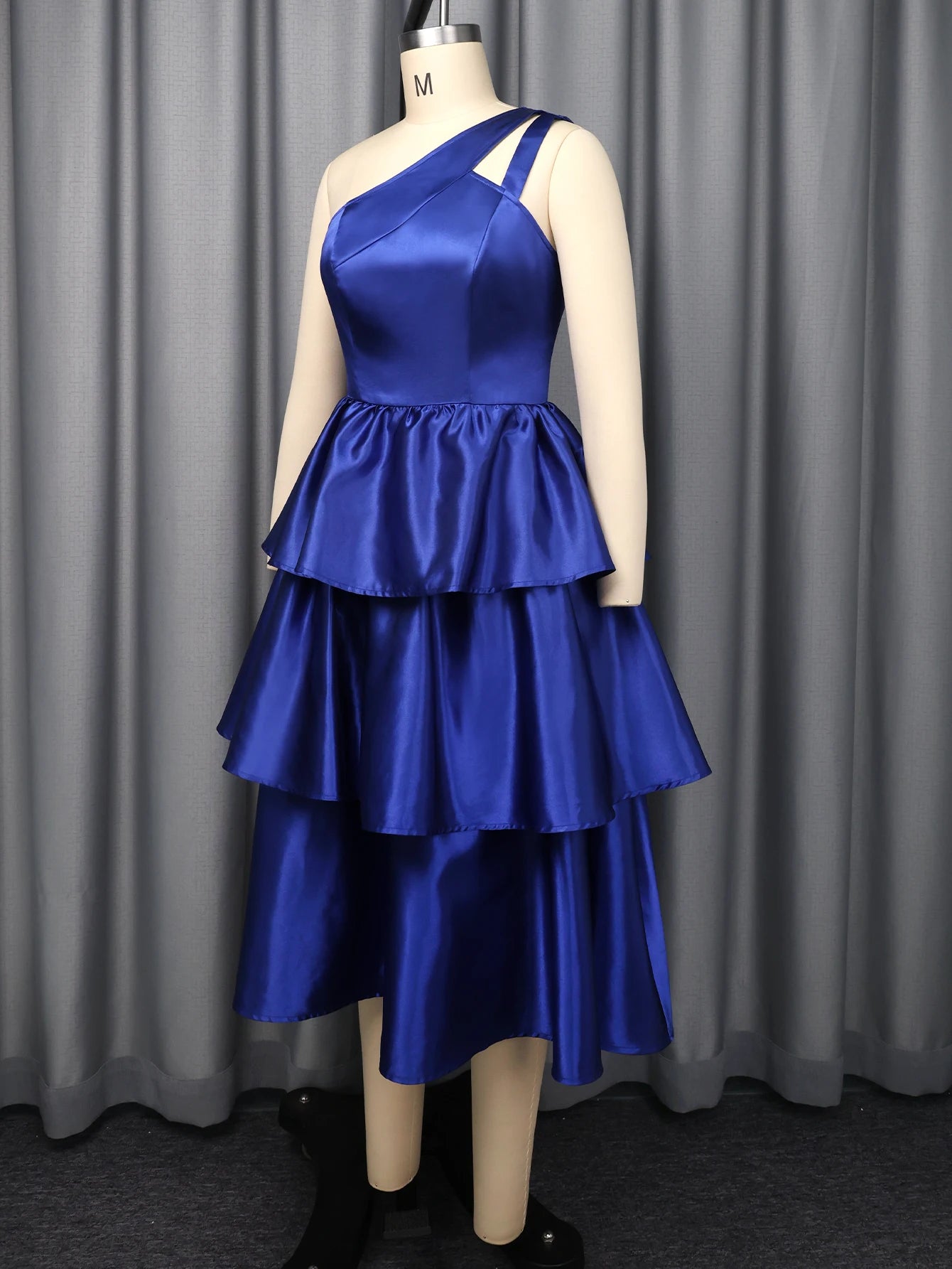 Women Elegant Shiny One Shoulder Ruffle Layered Christmas Party Dresses Date Out Birthday Wedding Guest Event Occasion Gowns New