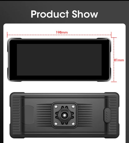 JMCQ 6.86'' Motorcycle DVR GPS Navigaton Wireless Carplay Android Auto Dash Cam IP67 Waterproof Dual Bluetooth Moto Monitor