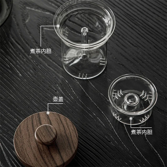 1000ML Loop-Handled Glass Teapot  With Tea Strainer Infuser Restaurant Family Cooking Flower Puer Tea Kettle  Kung Fu Tea Set