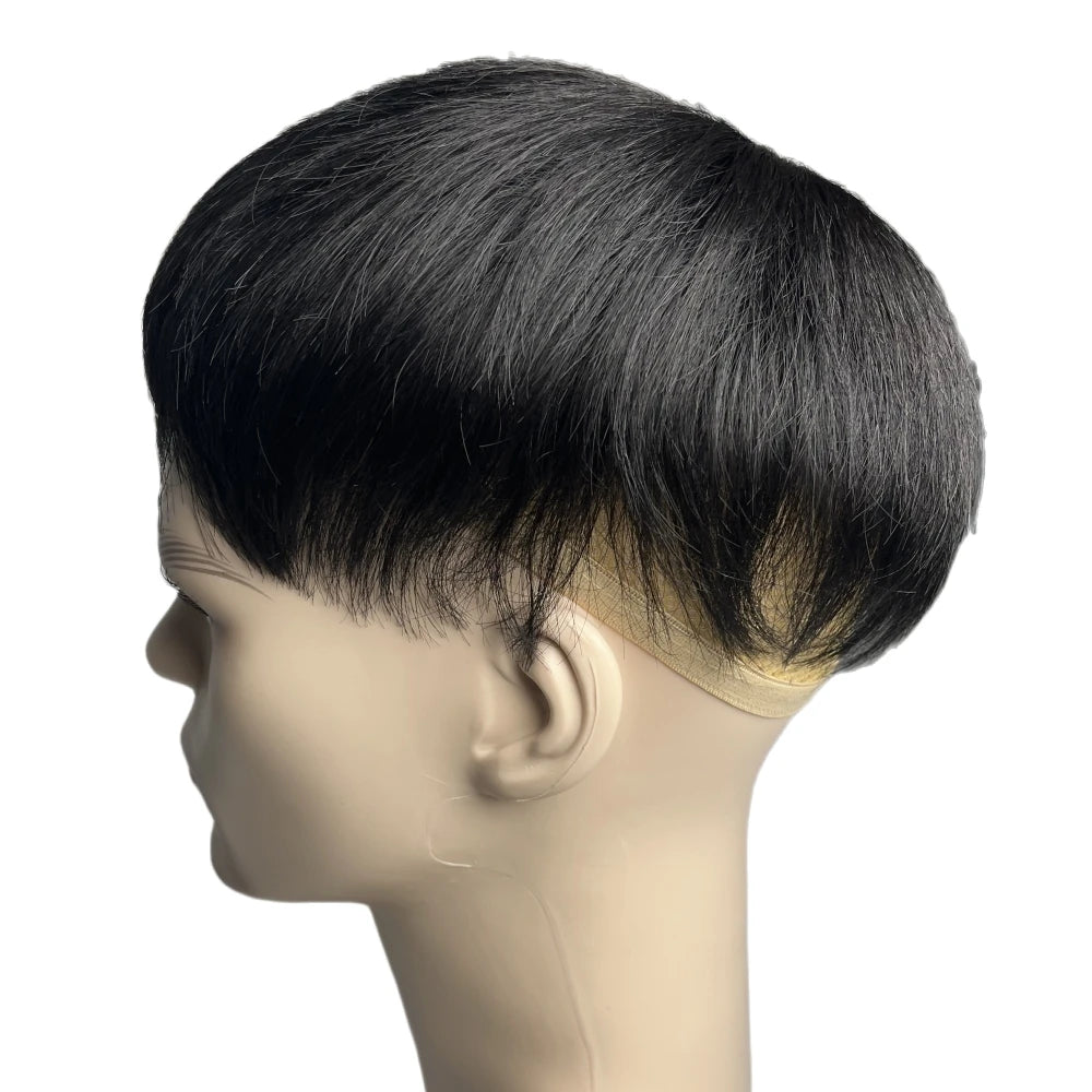 100% Human Hair Toupee Wigs for Men Hair Male Wig Capillary Prothesis Replacement System Men's Wig Real Hair for Cover Grey Hair