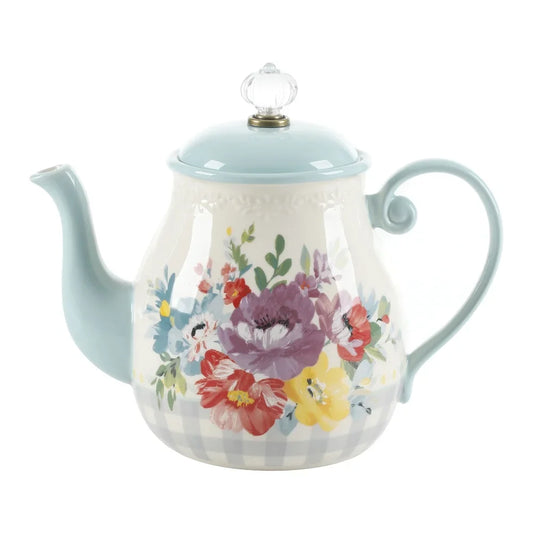 Vintage Floral Ceramic Tea Pot Dishwasher Safe Ideal Hot Beverages Kitchen Decor Gift Tea Lovers Stylish Home Essentials