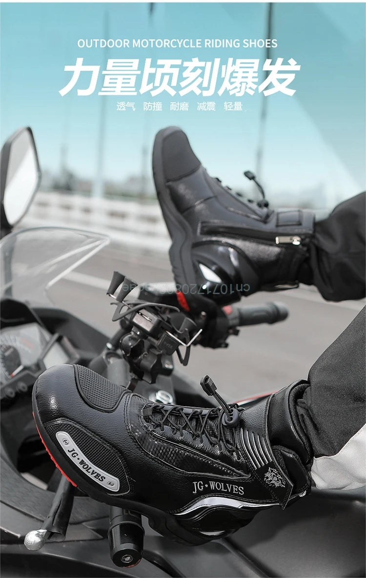 Boots For Motorcyclist Man Women Waterproof Enduro Motorcycle Boots Motorcycle Shoes Moto Hombre Anti-Fall Riding Short Boots