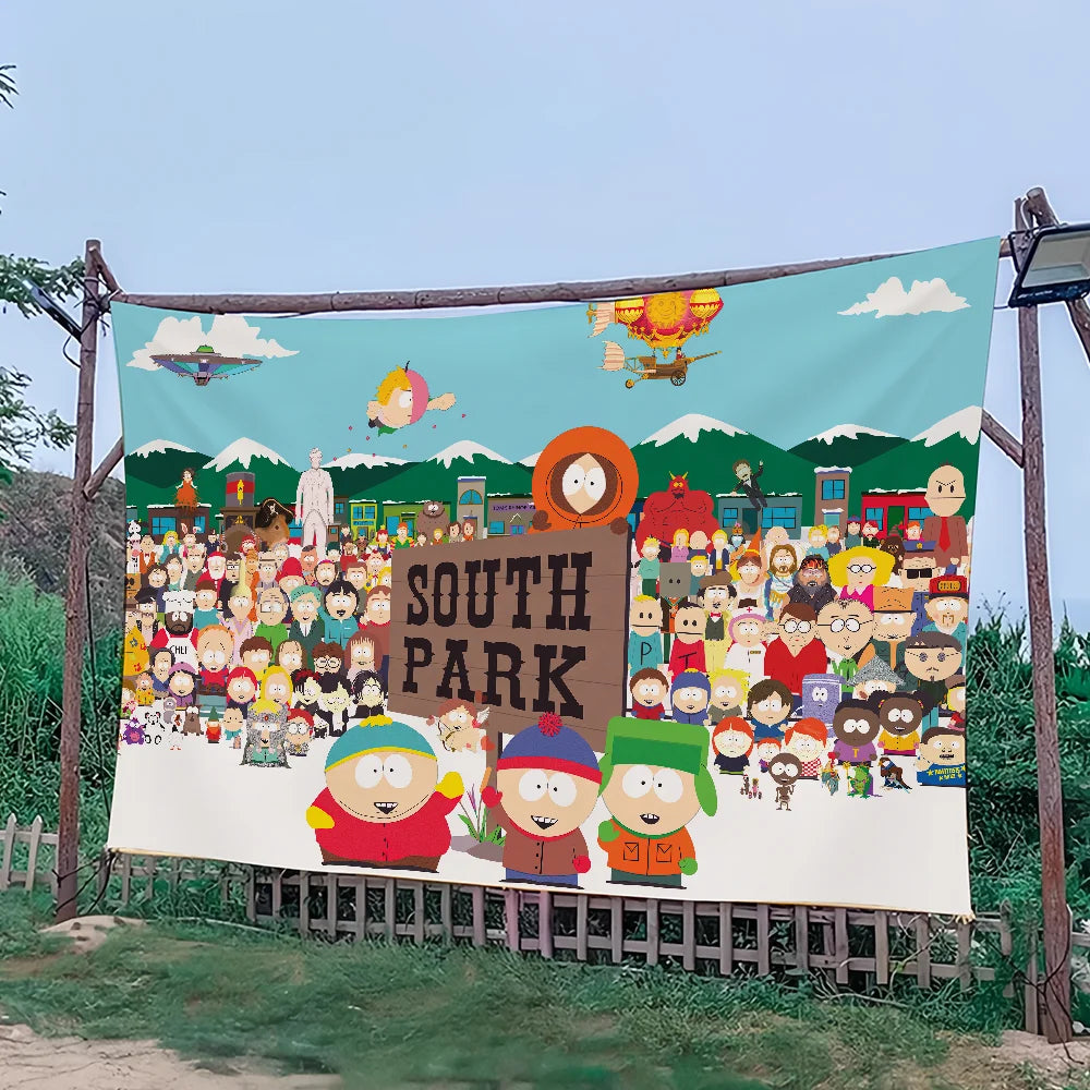 Cartoon S-South P-Park Cute Flag For Picnic Party Art Home Decoration Outdoor Camping Banner