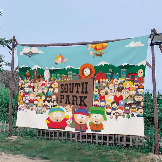 Cartoon S-South P-Park Cute Flag For Picnic Party Art Home Decoration Outdoor Camping Banner