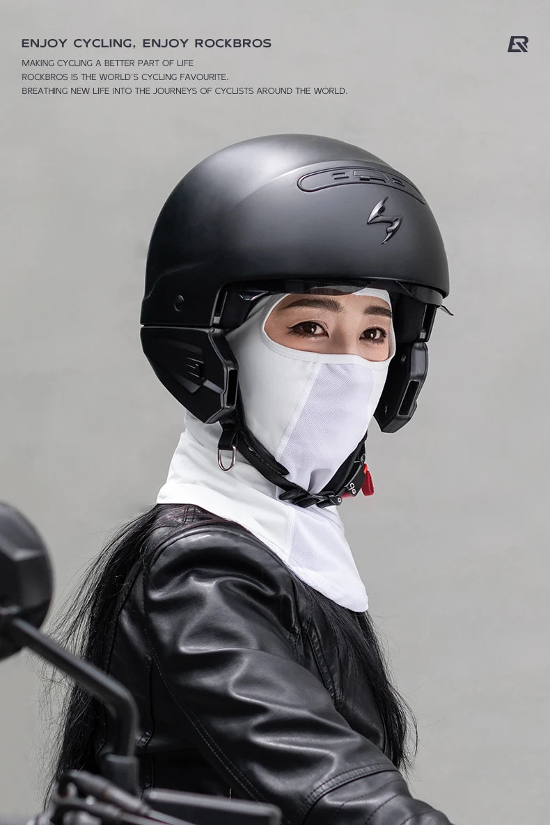 ROCKBROS Ice Silk Cycling Face Mask Cover Summer Breathable Cool Sports Bike Balaclava Anti-UV Cap Riding Headgear Cycling Masks