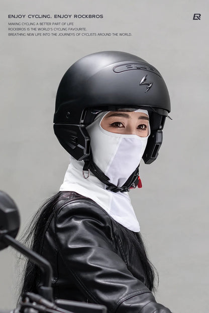 ROCKBROS Ice Silk Cycling Face Mask Cover Summer Breathable Cool Sports Bike Balaclava Anti-UV Cap Riding Headgear Cycling Masks