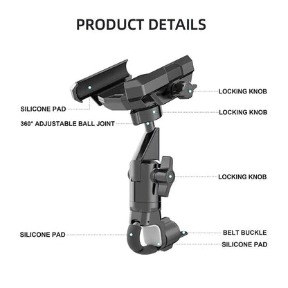Shockproof  Motorcycle Phone Holder, Universal Bike Handlebar Mount for GPS Navigation, Compatible with E-Bike Mountain Bicycle