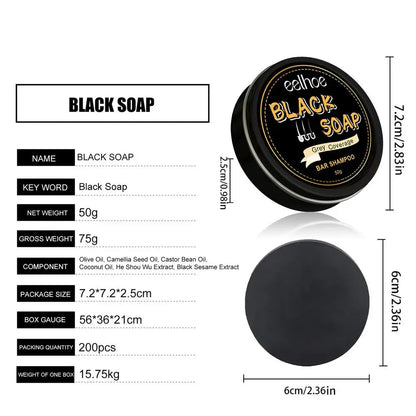 Hair Darkening Shampoo Bar White Hair To Black Shampoo Soap Black Hair Shampoo Cover Grey Hair Soap Conditioner Repair Essence