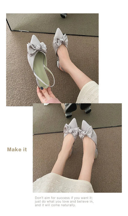 maogu Bow Polka Dot Pointed Toe Stiletto Sandals Luxury Sandals Women Designers Elegant Party Sandal 2023 Fashion Women Shoes 39