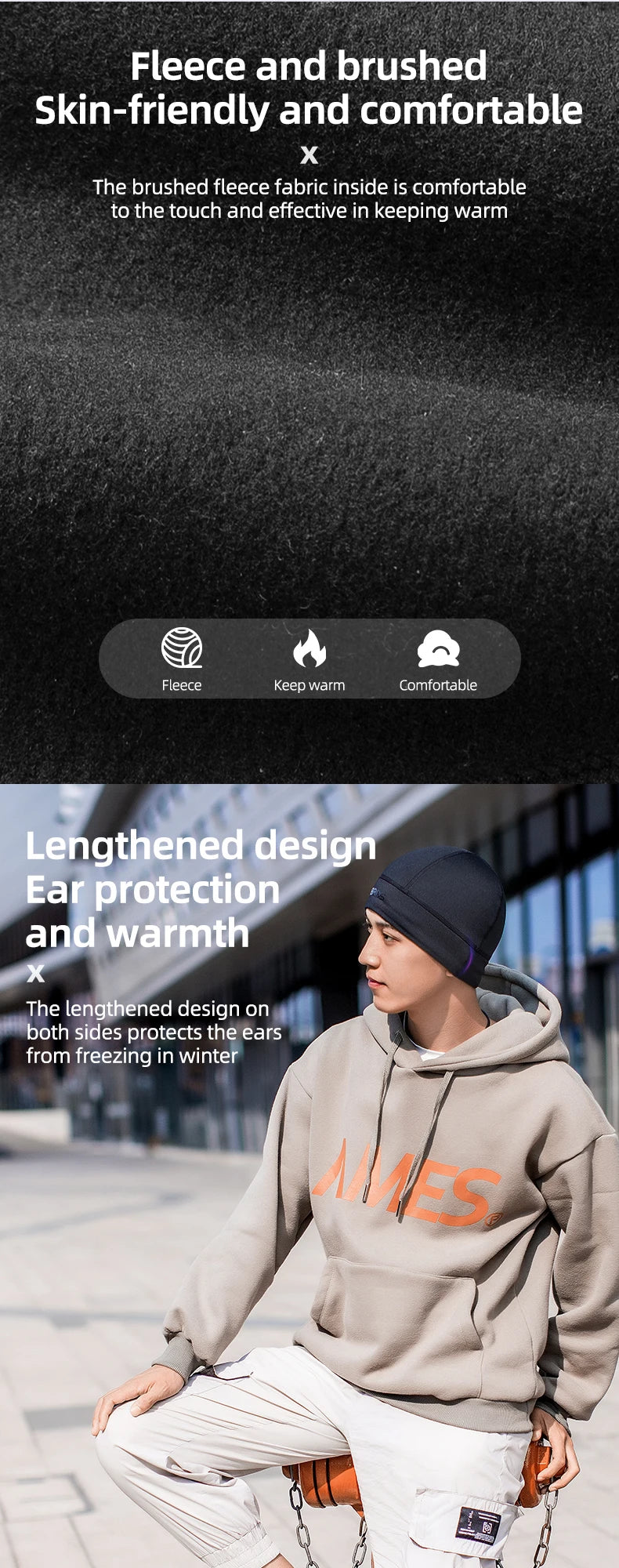 ROCKBROS Winter Warm Cycling Hats Outdoor Sports Thermal Fleece Biker Caps Windproof MTB Road Skiing Hiking Cycling Headgear Hat