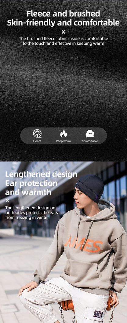 ROCKBROS Winter Warm Cycling Hats Outdoor Sports Thermal Fleece Biker Caps Windproof MTB Road Skiing Hiking Cycling Headgear Hat