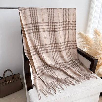 Houndstooth Scarf Men Women Autumn Winter Cashmere Scarves Wrap Student Fashion Thicken Warm Long Tassel Shawl Lady Bufanda New