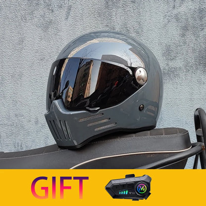 Retro motorcycle helmet Casco cruising motorcycle rider modular helmet full helmet with Bluetooth earphones included ORZ-728