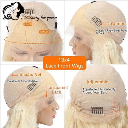 Blue Body Wave Lace Frontal Wig Angel Hair 180%Density  Human Hair Wigs 100%Human Hair Quality Blue Colored 13*4 Lace Front Wigs