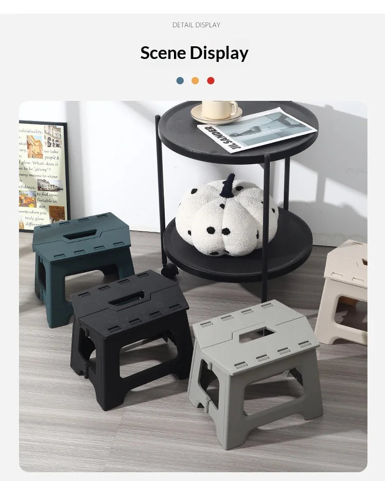 Folding stool, portable outdoor bench, low plastic, easy to carry, suitable for street vending, thickened stool, small household