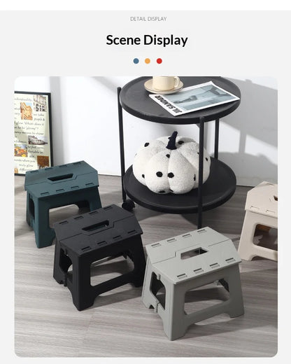 Folding stool, portable outdoor bench, low plastic, easy to carry, suitable for street vending, thickened stool, small household