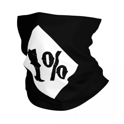One Percenter 1% Bandana Neck Cover Printed Motorcycle Club Biker Mask Scarf Multifunctional Cycling Scarf for Men Women Adult