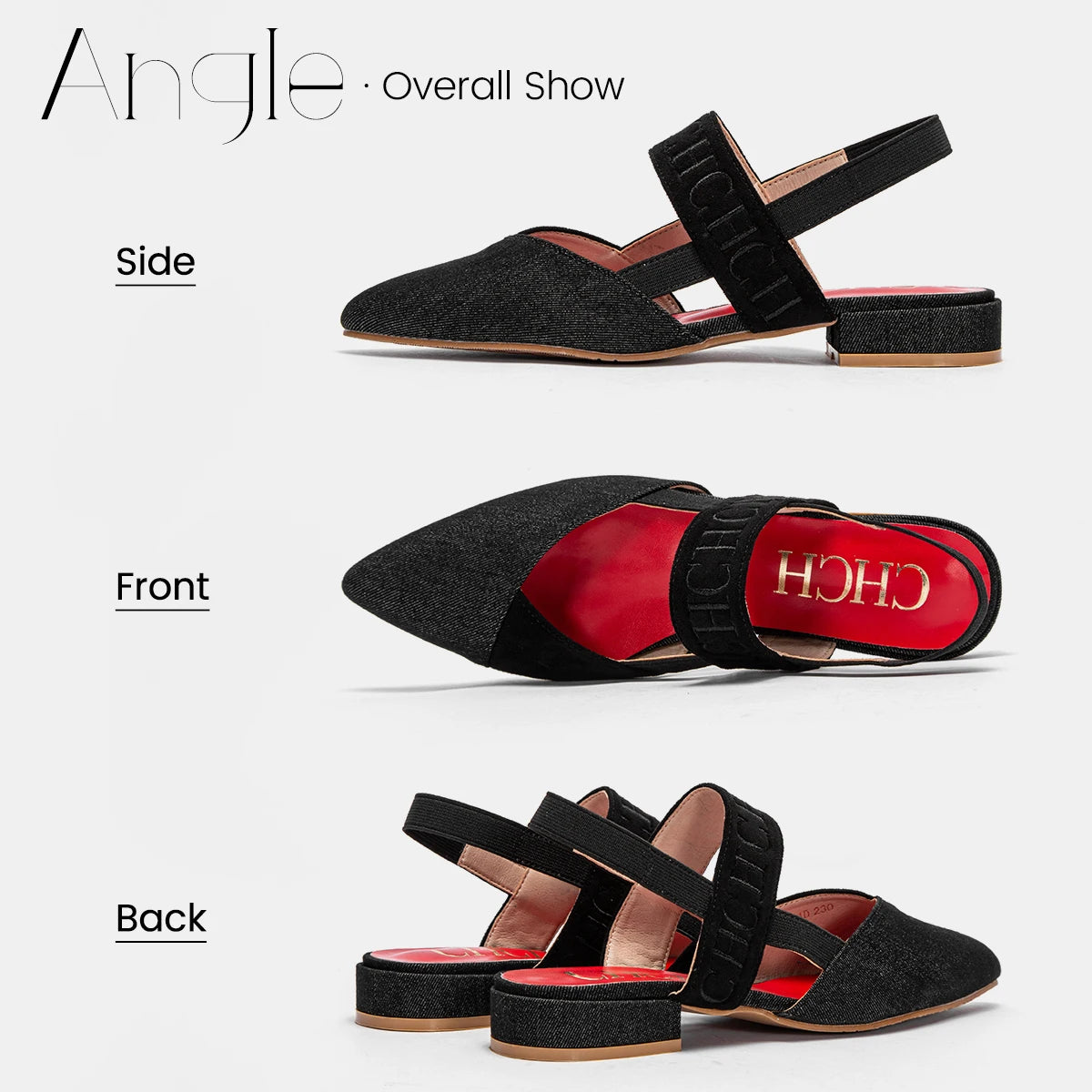 Fashionable Color Blocking Design with Denim Fabric Classic and Minimalist Women's Flat Shoes Exquisite Workmanship