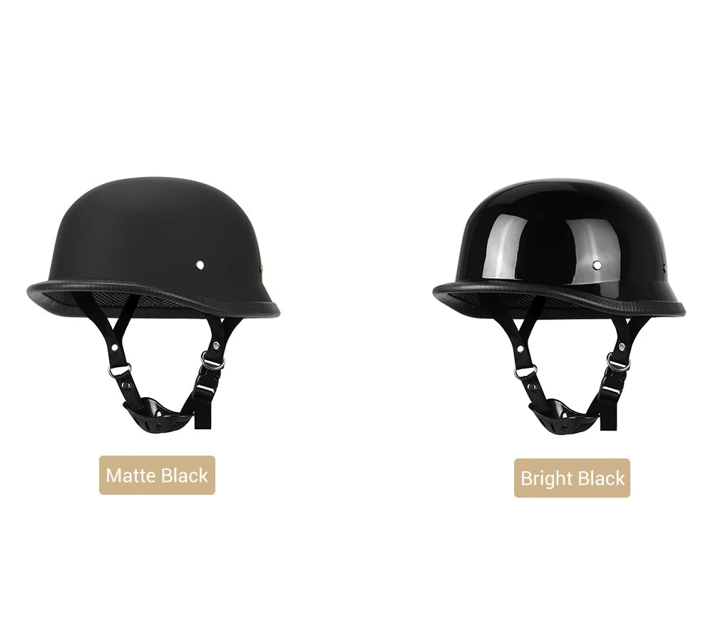 Motorcycle Helmet German Leather Style Pilot Motorcycle Open Face Retro Half Helmet Cruise Chopper Biker DOT Certification S-XXL