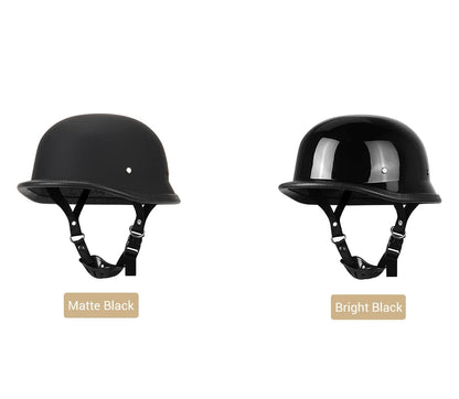 Motorcycle Helmet German Leather Style Pilot Motorcycle Open Face Retro Half Helmet Cruise Chopper Biker DOT Certification S-XXL