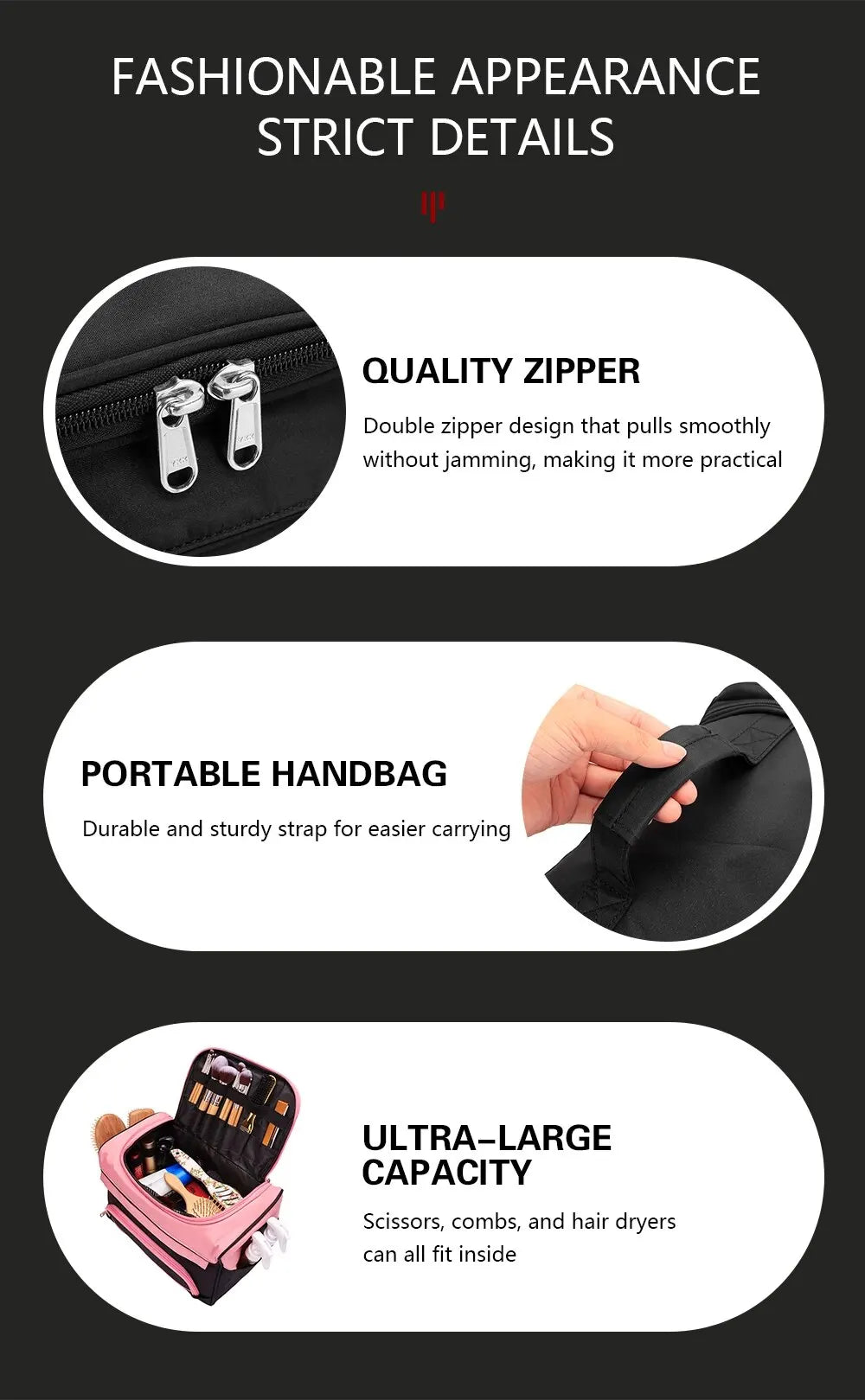 Professional Makeup Bag Salon Nail Tattoo Tool Storage Case Beauty Cosmetic Organizer Portable Hairstylist Travel Bag