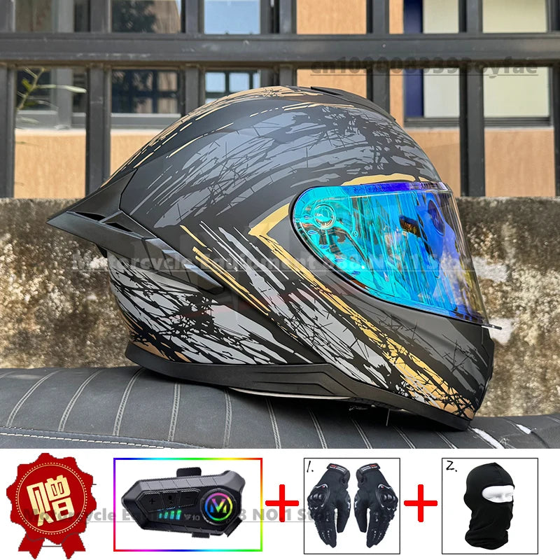 LVS motorcycle helmet men's and women's full face helmet double lens racing helmet DOT certification casco moto