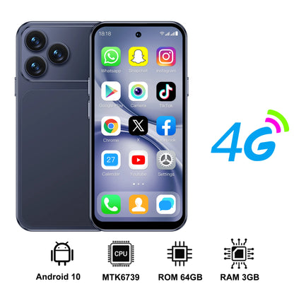 SERVO S45 PRO Android Mini Smartphone 4G LTE 4.5" HD Display 3+64GB Face Unlock Small Portable Cell Phone 2 SIM GPS Play Store