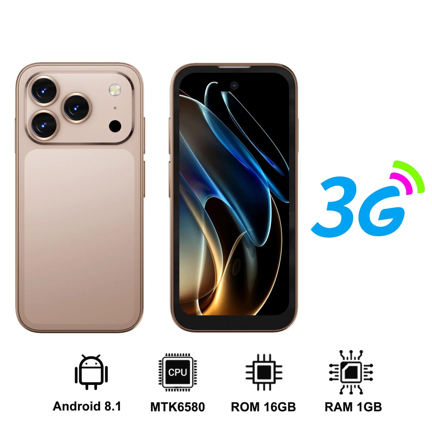SERVO 17 PRO MAX mini Smartphone 3.75" Fullview Display 3G WCDMA Dual SIM Card GPS Face Unlock Android Small Smart Mobile Phones