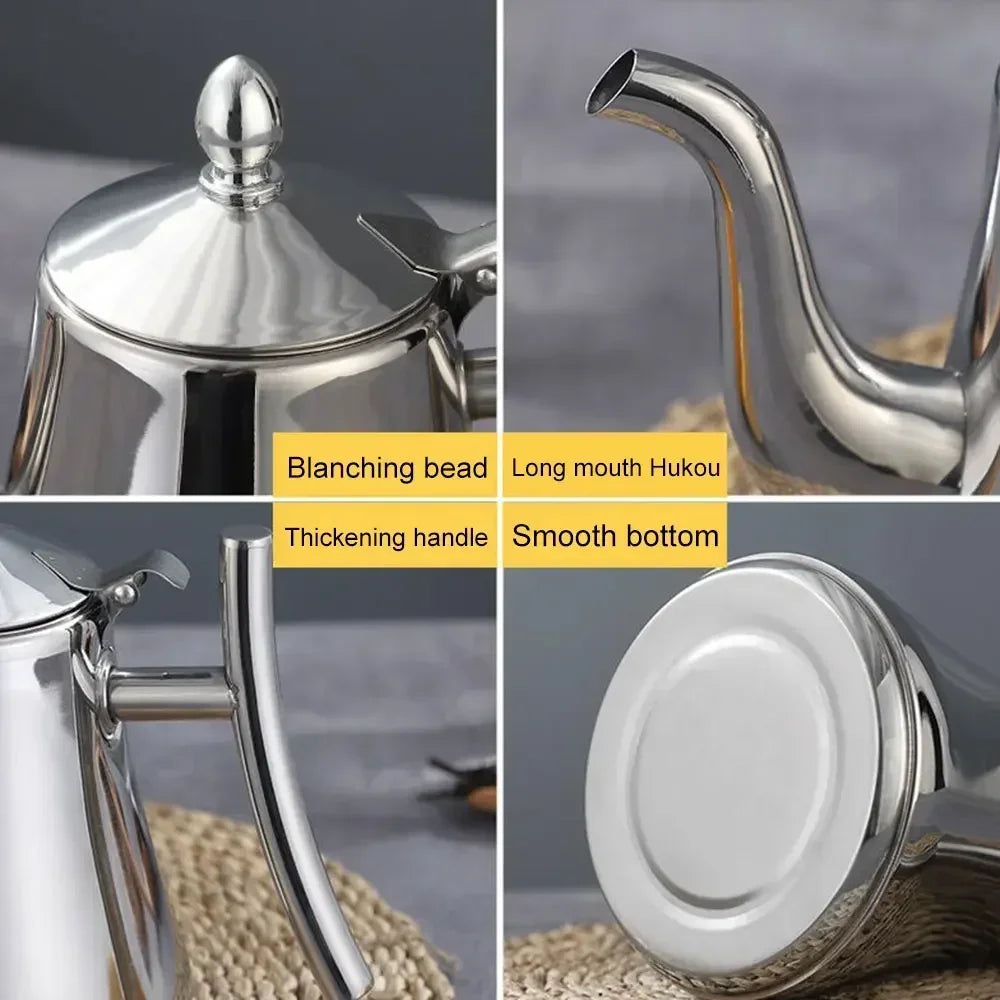 1L/1.5L Gold Teapot with Infuser Stainless Steel Water Kettle Tea pot Polish Fashion Durable Coffee Cold Water Pot Home Tea Tool