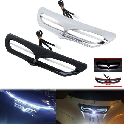 Motorcycle Batwing Fairing Vent Trim Accent LED Light For Harley Touring Electra Street Glide FLHTCU Tri Glide Ultra 2014–2022