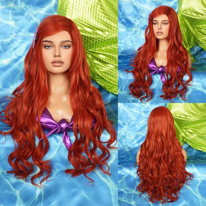 PARK YUN Extra Long Blonde Cosplay Wigs With Bangs Loose Long Curly Blonde Lolita Wig Synthetic Heat Resistant  Wig 44 Inch