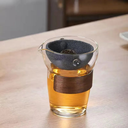 360 Rotation Poreless Filtration Teapot Glass Tea Maker Infuser Semi-Automatic Teaware for Home Office Travel Gong Fu Tea set