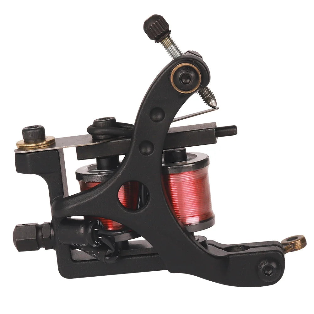 Professional Tattoo Coil Machine Tattoo Liner and Shader 10 Wraps Coils Iron Handmade Coil Tattoo Machine Gun for Tattoo Needle