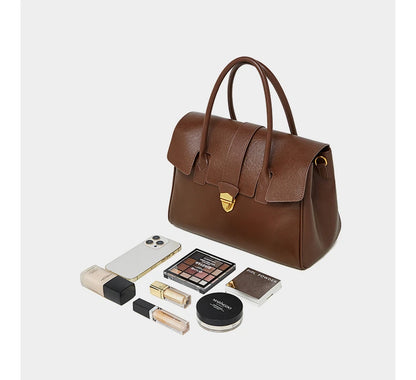 Burminsa Cowhide Genuine Leather Tote Handbags For Women 2025 Luxury Designer Satchel Commuter Ladies Shoulder Crossbody Bags