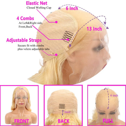 613 13x6 Lace Front Wig Human Hair 30 Inch HD Lace Frontal Wig Blonde Body Wave Lace Front Wigs Human Hair Pre Plucked Baby Hair