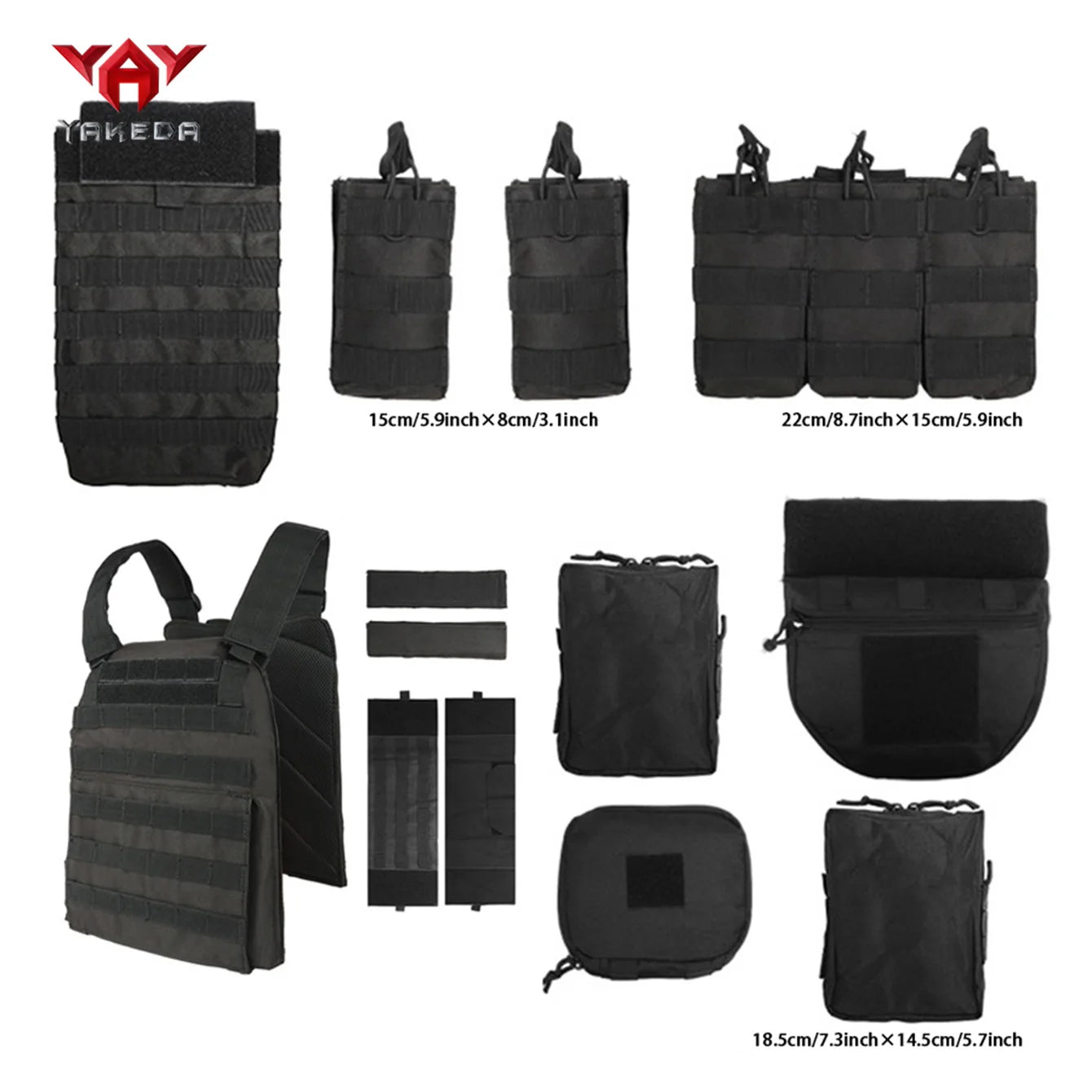 YAKEDA   The eight-piece hunting vest has multiple storage bags and is suitable for hunting training and other scenarios