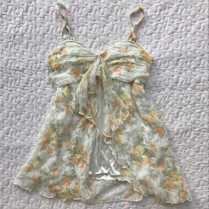 Y2k Summer New Solid Sling Tops Kawaii Lace Bow Inside A Sling Vest 90s Aesthetics Crop Top Women Pink Tank Top Fashion Punk Top
