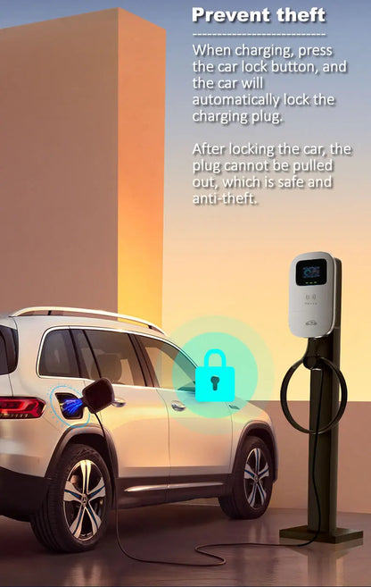 JIGU Type2 Electric Vehicle Charging Station 3 Phase 380V Type 2 EV Charger Charger APP WIFI 22KW Wallbox 5 meters Electric Car