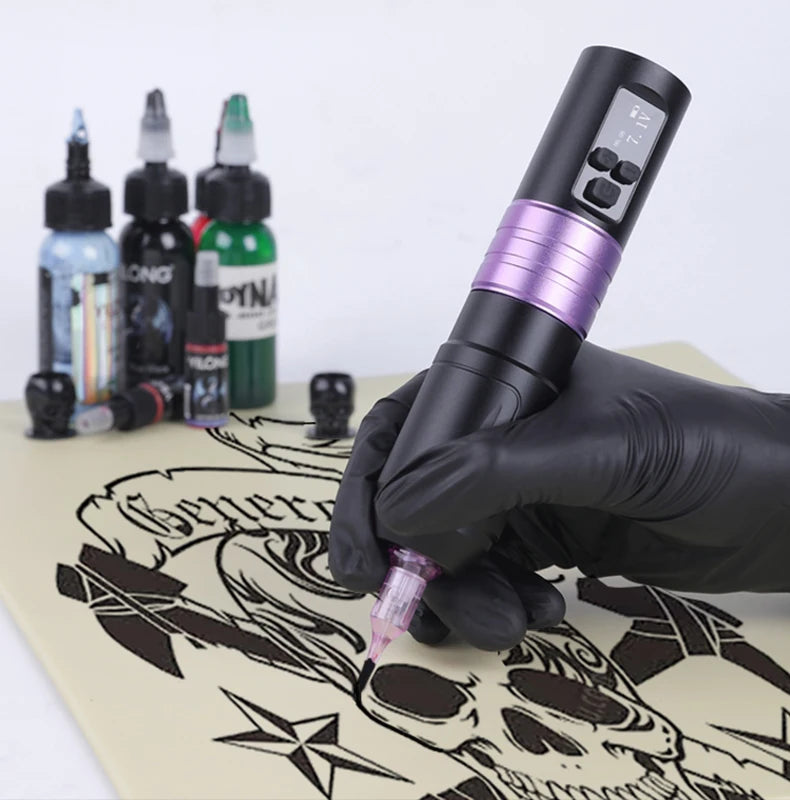 From US Tattoo Kit  YILONG Tattoo Pen Kit For Permanent Makeup Tattoo Machine Kit Wireless Tattoo Power Supply Tattoo Gun Kit