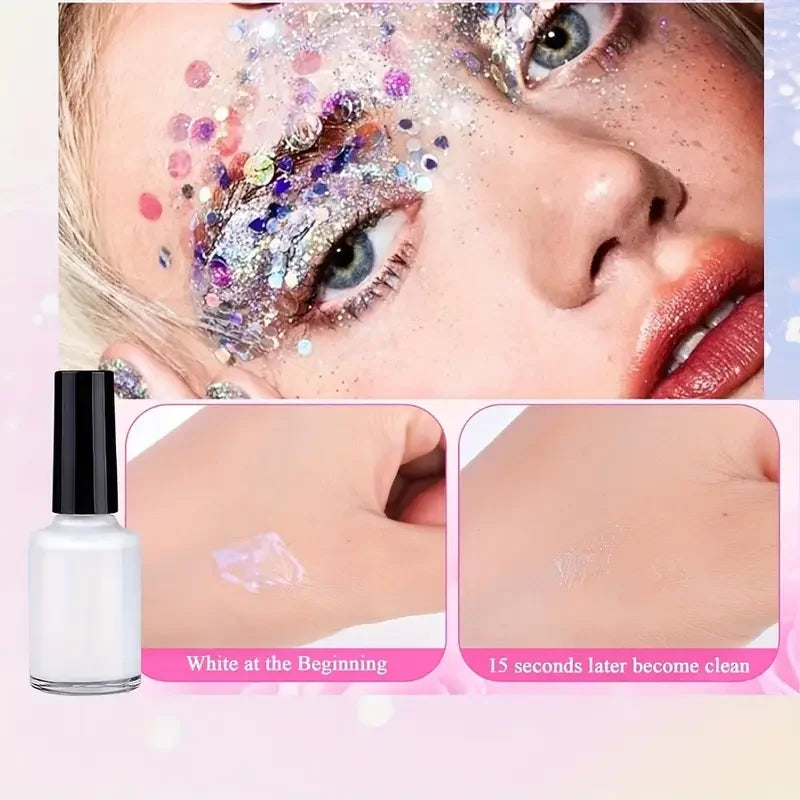 Body & Face Glitter Adhesive Gel Makeup-Waterproof Long-Lasting Glitter Primer for Sparkling Tattoos gel,Body Art for Parties