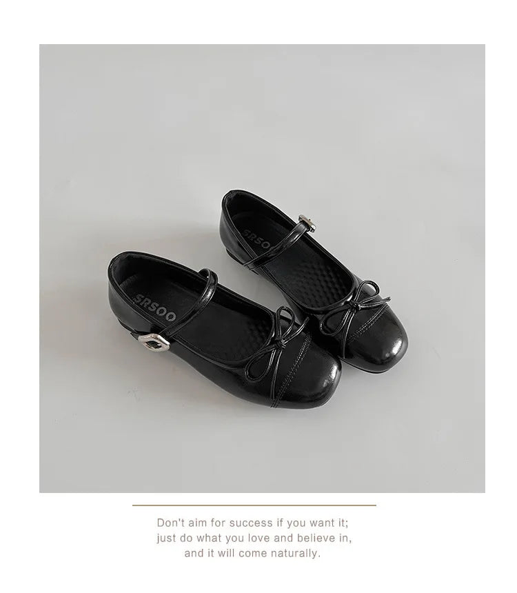 2026 New Spring Vintage Women Ballet Flats Shoes Comfort Round Toe Soft Sole Shoes Elegant Butterfly-knot Dress Grandma's Shoes