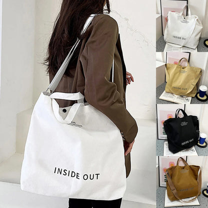High Quality Canvas Men and Women Simple Cross-body Bag Wash Canvas Thick Handbag Large Capacity Arts Students Package Satchel