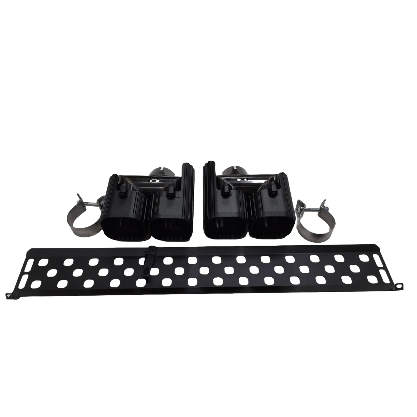 For Land Rover Defender 90 110 130 3.0L 2020-2025 Rear Bumper Lower Guard Plate Grille Mesh Cover Panel+Muffler Tip Exhaust Pipe