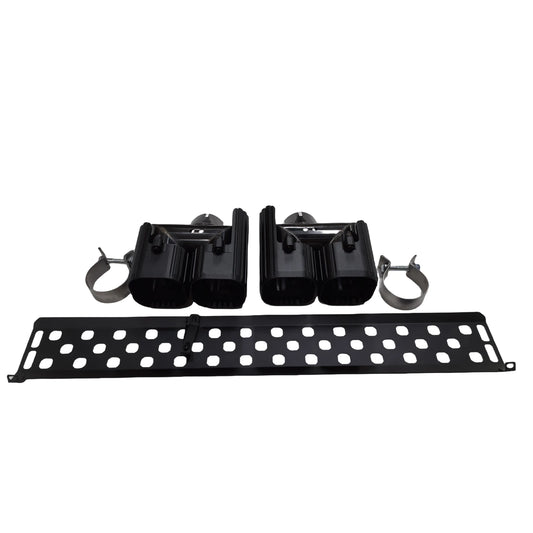 For Land Rover Defender 90 110 130 3.0L 2020-2025 Rear Bumper Lower Guard Plate Grille Mesh Cover Panel+Muffler Tip Exhaust Pipe