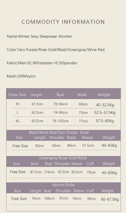 REBEYULI Sexy Sleepwear Women Deep V Solid Lace Velvet Mini Dress with Chest Pad Sweet Fly Sleeves Casual Robe Gown Set Women