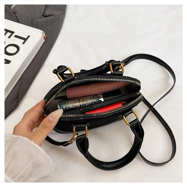 Trend Luxury Designer Ladies Handbag Women's Vintage PU Leather Shell Bag Casual Crossbody Bags for Women Shoulder Bag for Phone