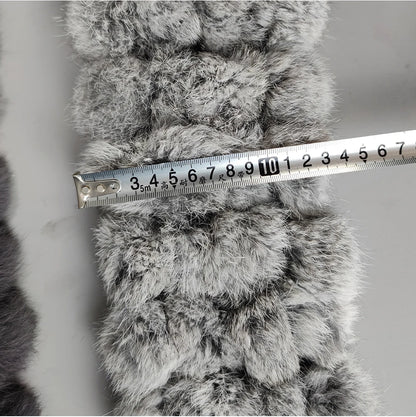 Women Winter Warm Real Rabbit Fur Scarf Hot Sale Natural Rabbit Fur Muffler 2025 Lady 100% Genuine Fur Scarves Wholesale Retail